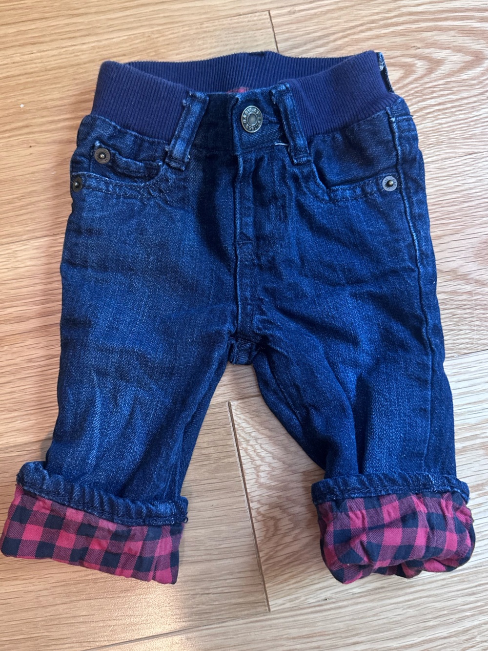 Baby GAP Buffalo Plaid Lined Denim Jeans